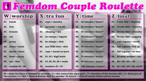 Cuckold faproulette - Clicking the bottom-right button (Roll) will generate five random numbers, shown in the top-right side of the screen, and display a random fap roulette image. The intention is that you then use those random numbers for the displayed fap roulette image. For more information check out How it works. The Perfect Cuckold Date.